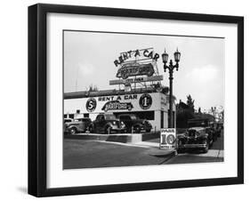 Exterior of the Hartford Rent a Car Lot-Alfred Eisenstaedt-Framed Photographic Print