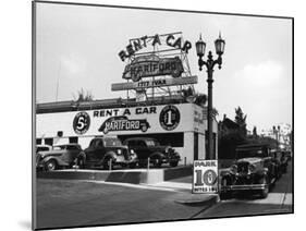 Exterior of the Hartford Rent a Car Lot-Alfred Eisenstaedt-Mounted Photographic Print
