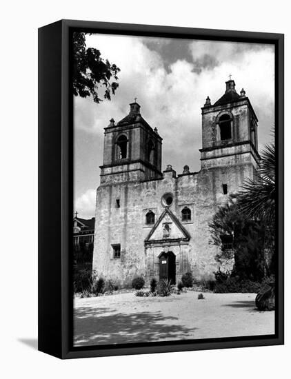 Exterior of the Mission Conception Near San Antonio, also known as the Alamo-Carl Mydans-Framed Stretched Canvas