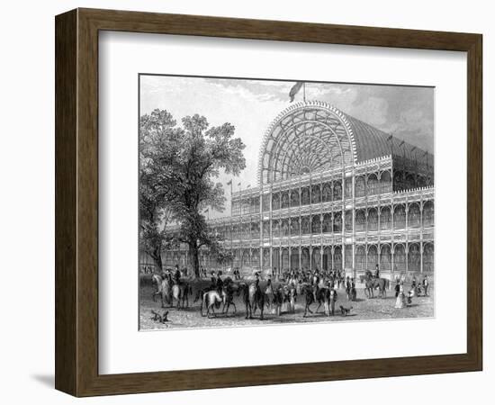 Exterior of the North Transept of the Crystal Palace, London, Built for the Great Exhibition, 1851-null-Framed Giclee Print