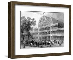 Exterior of the North Transept of the Crystal Palace, London, Built for the Great Exhibition, 1851-null-Framed Giclee Print