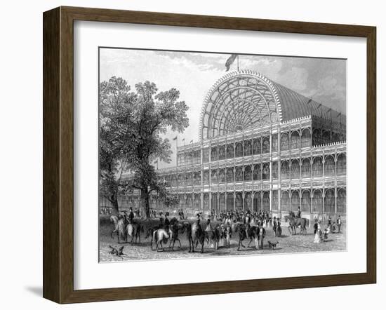 Exterior of the North Transept of the Crystal Palace, London, Built for the Great Exhibition, 1851-null-Framed Giclee Print