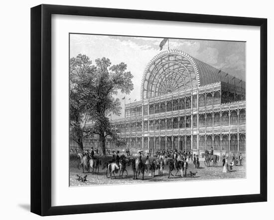 Exterior of the North Transept of the Crystal Palace, London, Built for the Great Exhibition, 1851-null-Framed Giclee Print