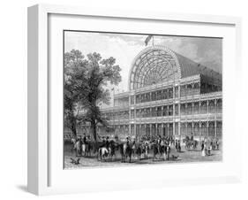 Exterior of the North Transept of the Crystal Palace, London, Built for the Great Exhibition, 1851-null-Framed Giclee Print