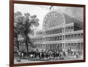 Exterior of the North Transept of the Crystal Palace, London, Built for the Great Exhibition, 1851-null-Framed Premium Giclee Print