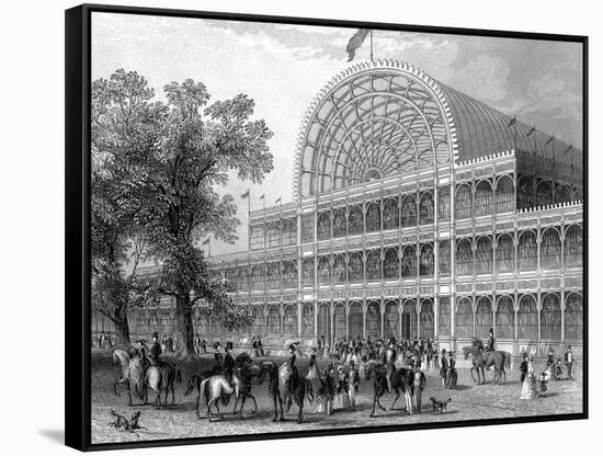 Exterior of the North Transept of the Crystal Palace, London, Built for the Great Exhibition, 1851-null-Framed Stretched Canvas