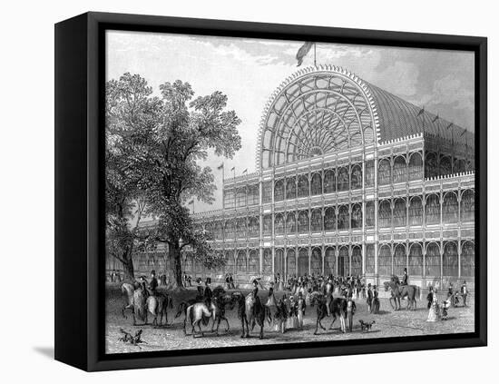 Exterior of the North Transept of the Crystal Palace, London, Built for the Great Exhibition, 1851-null-Framed Stretched Canvas