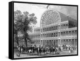 Exterior of the North Transept of the Crystal Palace, London, Built for the Great Exhibition, 1851-null-Framed Stretched Canvas