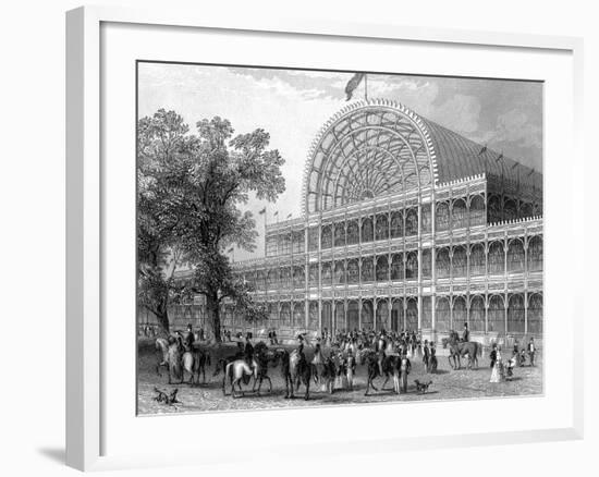 Exterior of the North Transept of the Crystal Palace, London, Built for the Great Exhibition, 1851-null-Framed Giclee Print