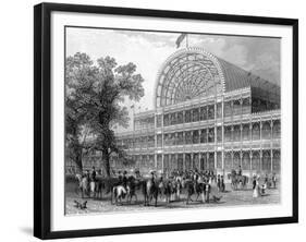 Exterior of the North Transept of the Crystal Palace, London, Built for the Great Exhibition, 1851-null-Framed Giclee Print