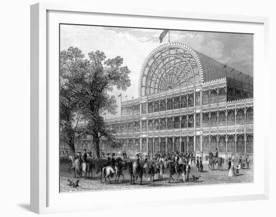 Exterior of the North Transept of the Crystal Palace, London, Built for the Great Exhibition, 1851-null-Framed Giclee Print