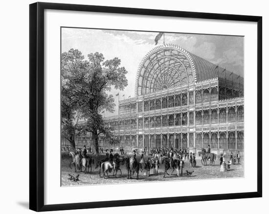 Exterior of the North Transept of the Crystal Palace, London, Built for the Great Exhibition, 1851-null-Framed Giclee Print