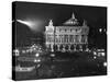 Exterior of the Paris Opera House at Night-null-Stretched Canvas