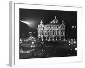 Exterior of the Paris Opera House at Night-null-Framed Photographic Print