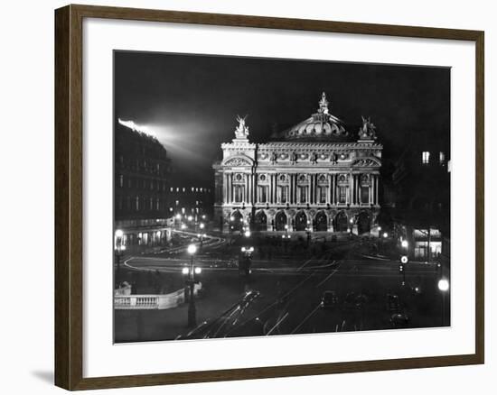 Exterior of the Paris Opera House at Night-null-Framed Photographic Print