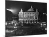 Exterior of the Paris Opera House at Night-null-Mounted Photographic Print