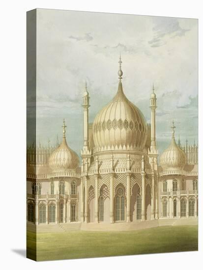 Exterior of the Saloon from Views of the Royal Pavilion, Brighton by John Nash, 1826-John Nash-Stretched Canvas