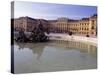 Exterior of the Schloss Schonbrunn, with Fountain and Pool in Front, Vienna-Richard Nebesky-Stretched Canvas