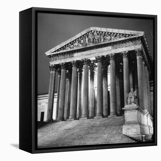 Exterior of the Supreme Court Building-Paul Schutzer-Framed Stretched Canvas