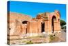 Exterior of the Theater, Ostia Antica archaeological site, Ostia, Rome province, Latium (Lazio)-Nico Tondini-Stretched Canvas