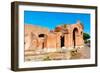 Exterior of the Theater, Ostia Antica archaeological site, Ostia, Rome province, Latium (Lazio)-Nico Tondini-Framed Photographic Print