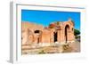 Exterior of the Theater, Ostia Antica archaeological site, Ostia, Rome province, Latium (Lazio)-Nico Tondini-Framed Photographic Print