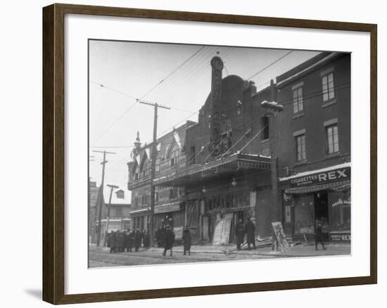 Exterior of Theater after Fire-null-Framed Photographic Print