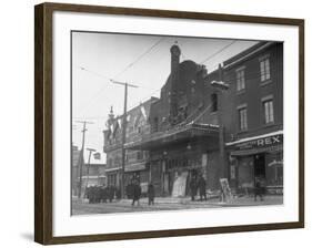 Exterior of Theater after Fire-null-Framed Photographic Print