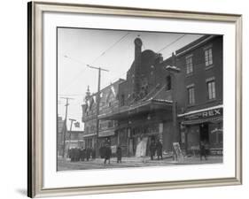 Exterior of Theater after Fire-null-Framed Photographic Print