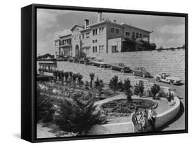 Exterior of Wealthy Saudi Arabian Businessman Ibrahim Chakir's Summer Home Near Beirut-James Burke-Framed Stretched Canvas