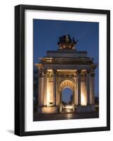 Exterior of Wellington Arch at Night, Hyde Park Corner, London, England, United Kingdom, Europe-Ben Pipe-Framed Photographic Print