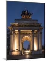 Exterior of Wellington Arch at Night, Hyde Park Corner, London, England, United Kingdom, Europe-Ben Pipe-Mounted Photographic Print