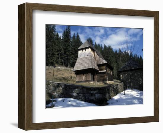 Exterior of Wooden Ruthenian Orthodox Church in Village of Zuberec, Zilina Region, Slovakia-Richard Nebesky-Framed Photographic Print