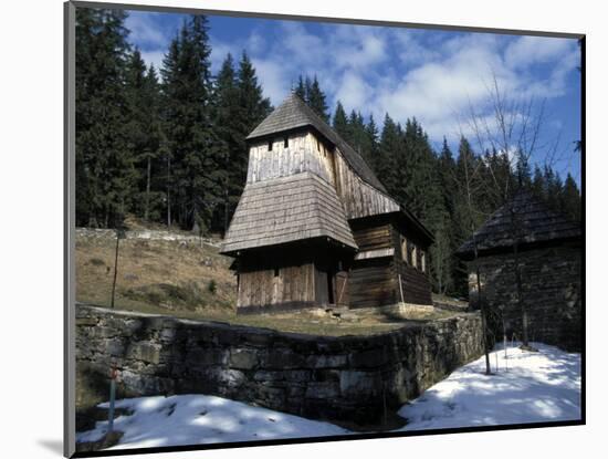 Exterior of Wooden Ruthenian Orthodox Church in Village of Zuberec, Zilina Region, Slovakia-Richard Nebesky-Mounted Photographic Print