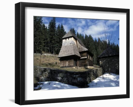 Exterior of Wooden Ruthenian Orthodox Church in Village of Zuberec, Zilina Region, Slovakia-Richard Nebesky-Framed Photographic Print