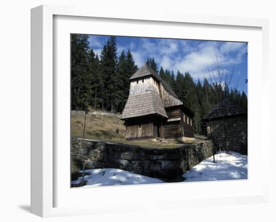 Exterior of Wooden Ruthenian Orthodox Church in Village of Zuberec, Zilina Region, Slovakia-Richard Nebesky-Framed Photographic Print