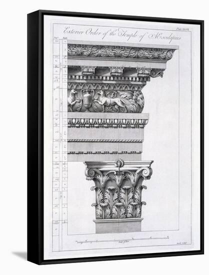 Exterior Order of the Temple of Aesculapius, Plate XLVII-Robert Adam-Framed Stretched Canvas