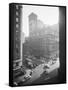 Exterior View Carnegie Hall with Pedestrians and Traffic-null-Framed Stretched Canvas