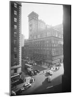 Exterior View Carnegie Hall with Pedestrians and Traffic-null-Mounted Photographic Print