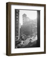 Exterior View Carnegie Hall with Pedestrians and Traffic-null-Framed Photographic Print