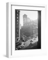 Exterior View Carnegie Hall with Pedestrians and Traffic-null-Framed Photographic Print