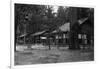 Exterior View of a Camp Curry Bungalow - Yosemite National Park, CA-Lantern Press-Framed Art Print