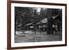 Exterior View of a Camp Curry Bungalow - Yosemite National Park, CA-Lantern Press-Framed Premium Giclee Print