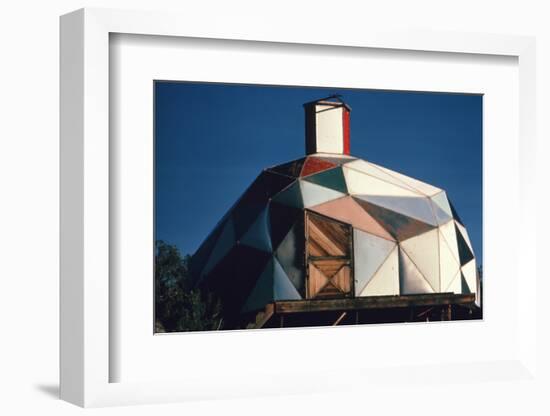 Exterior View of a Geodesic Dome House, with an Angled, Wooden Barn-Style Door-John Dominis-Framed Photographic Print