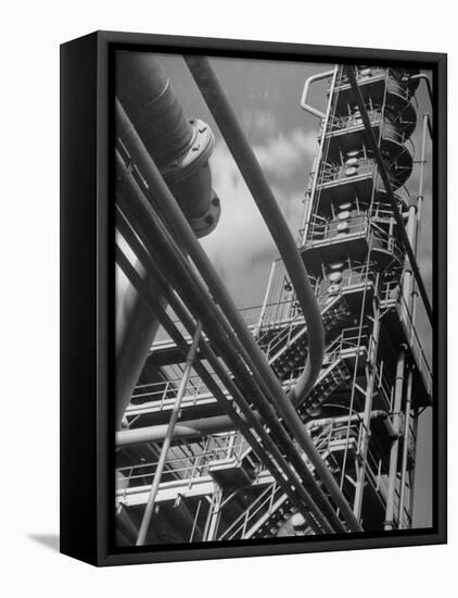 Exterior View of a Refinery and Factory-Andreas Feininger-Framed Stretched Canvas