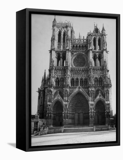 Exterior View of Amiens Cathedral-Nat Farbman-Framed Stretched Canvas