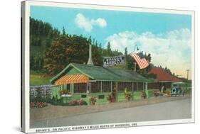 Exterior View of Brand's BBQ Restaurant - Roseburg, OR-Lantern Press-Stretched Canvas