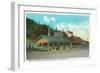 Exterior View of Brand's BBQ Restaurant - Roseburg, OR-Lantern Press-Framed Art Print