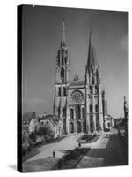 Exterior View of Chartres Cathedral-null-Stretched Canvas