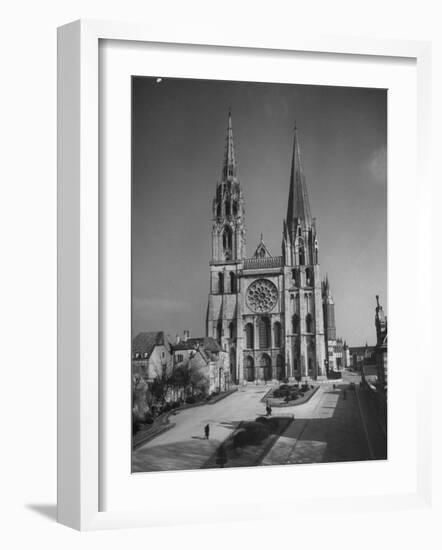 Exterior View of Chartres Cathedral-null-Framed Photographic Print